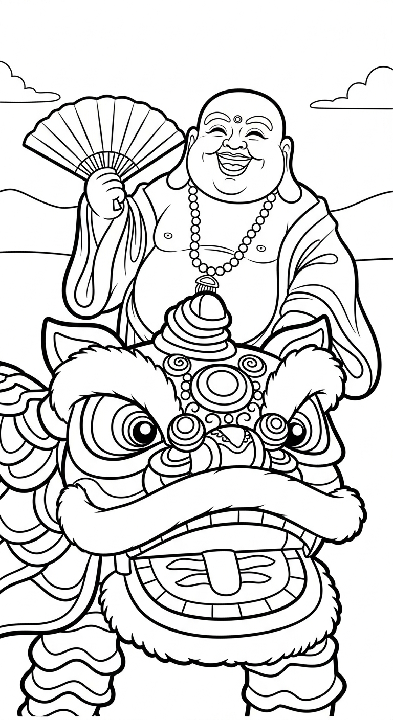 tranh tô màu đầu lân cho bé 8 tuổi