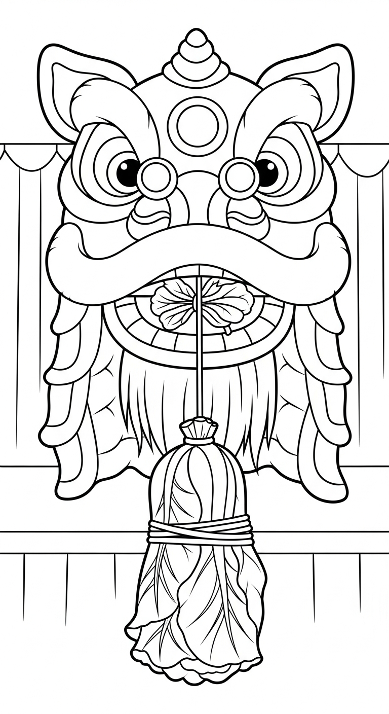 tranh tô màu đầu lân pdf