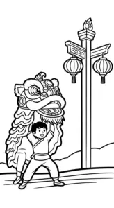 tải hình tô màu đầu lân cho bé 6 tuổi