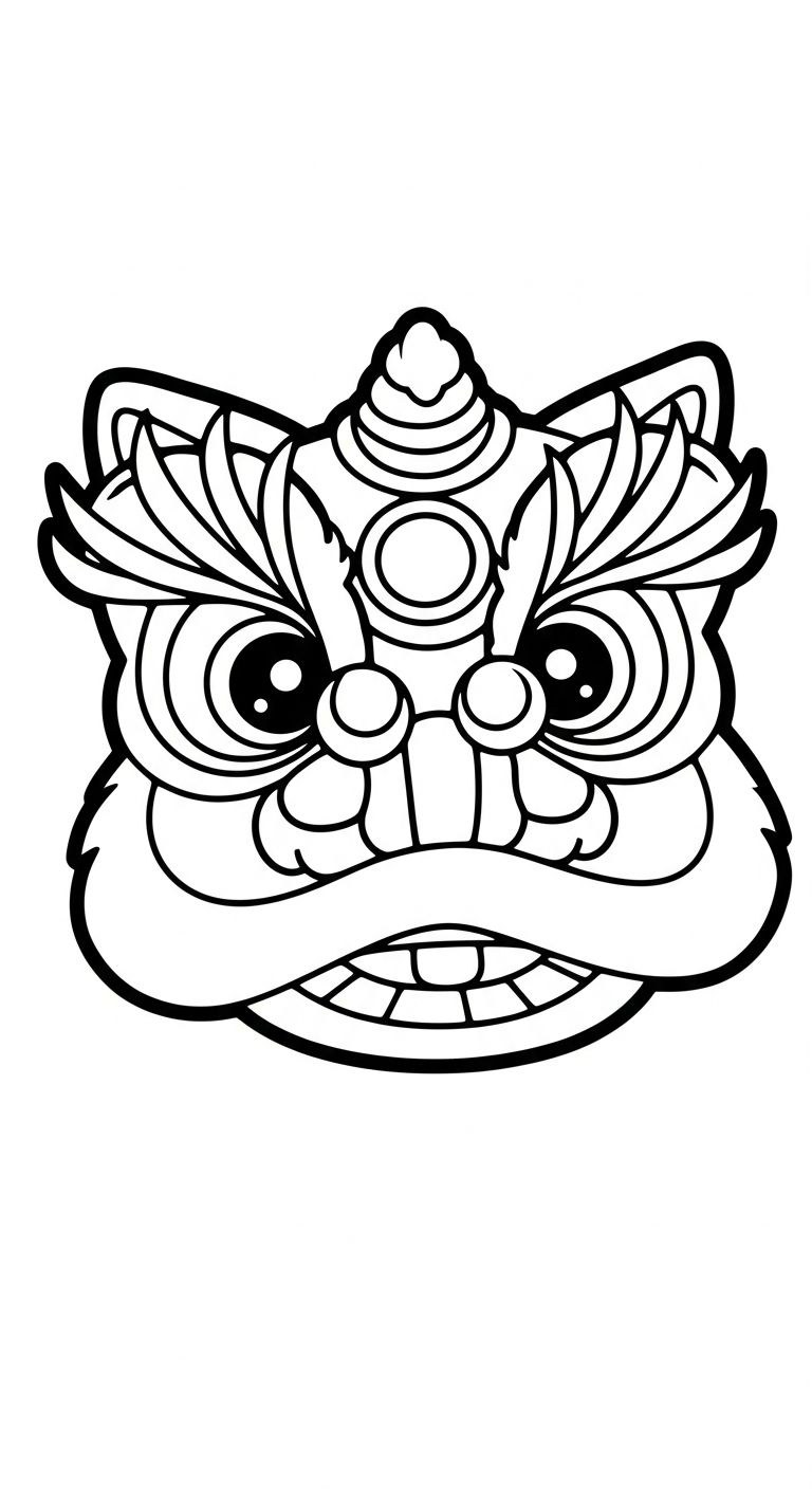 tải tranh tô màu đầu lân không mất tiền