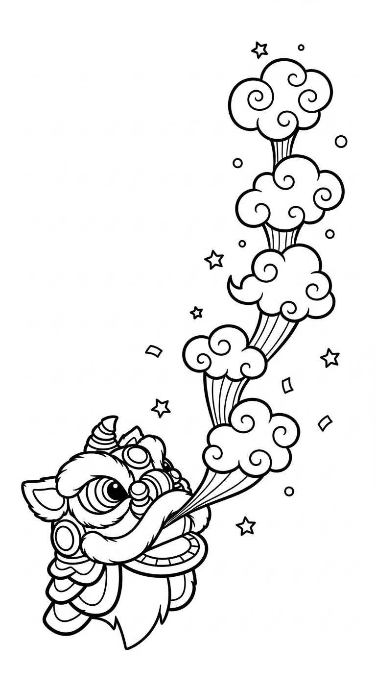 hình tô màu đầu lân tập tô