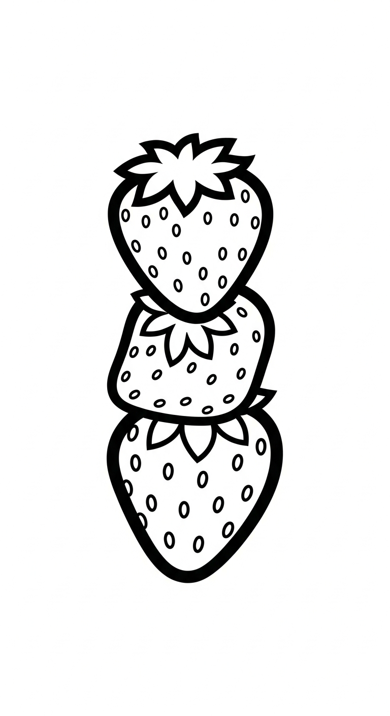 hình tô màu dâu tây cho bé 7 tuổi miễn phí