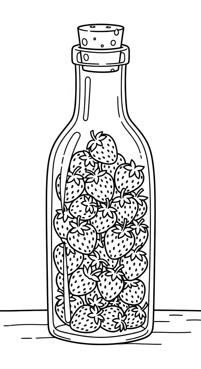 tranh tô màu dâu tây cho trẻ em