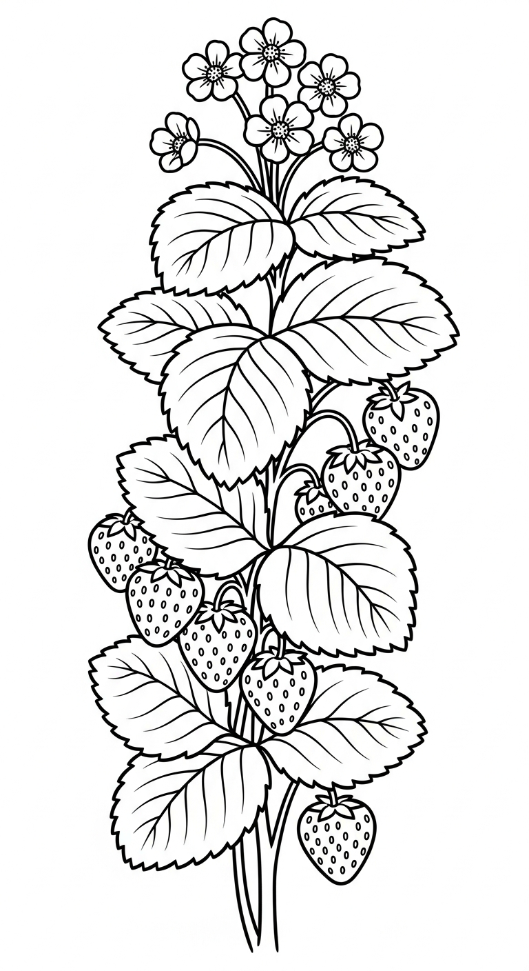 tải hình tô màu dâu tây cho bé 7 tuổi