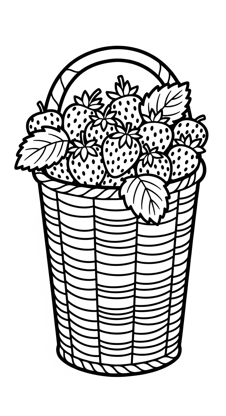 tranh tô màu dâu tây cho bé 7-8 tuổi