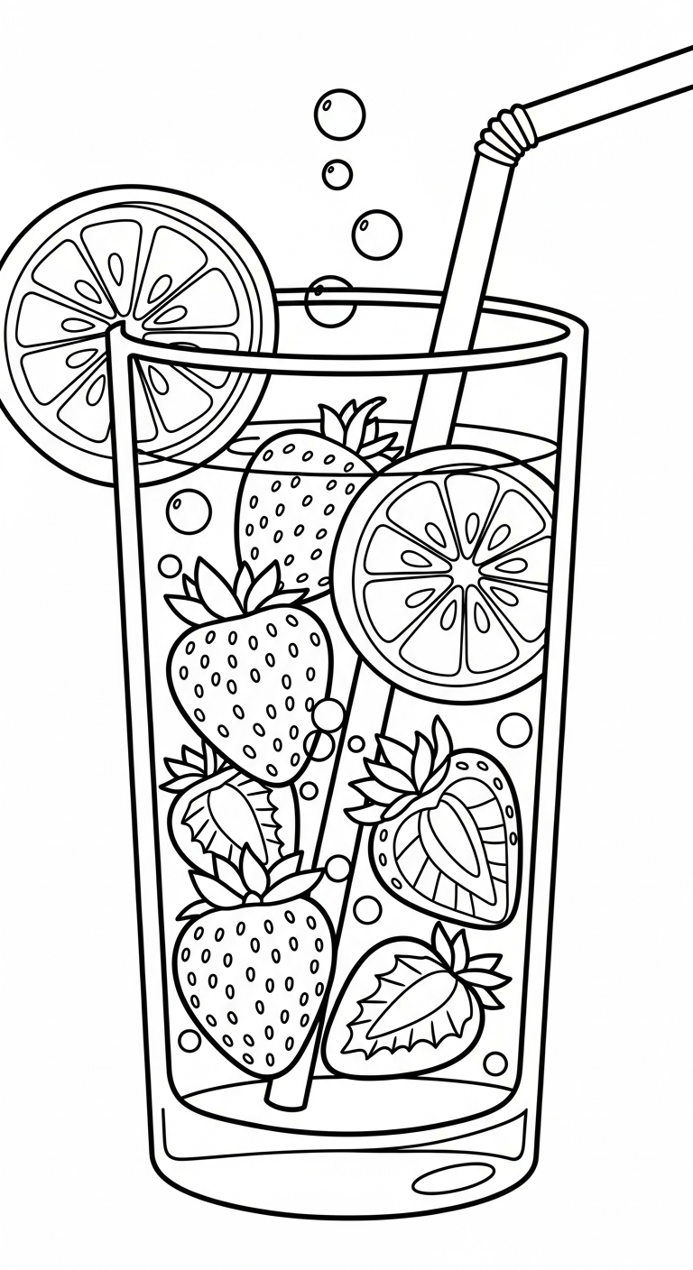 hình tô màu dâu tây cho bé 3 tuổi miễn phí