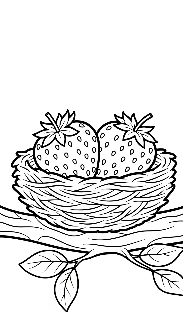 tranh tô màu dâu tây tập tô