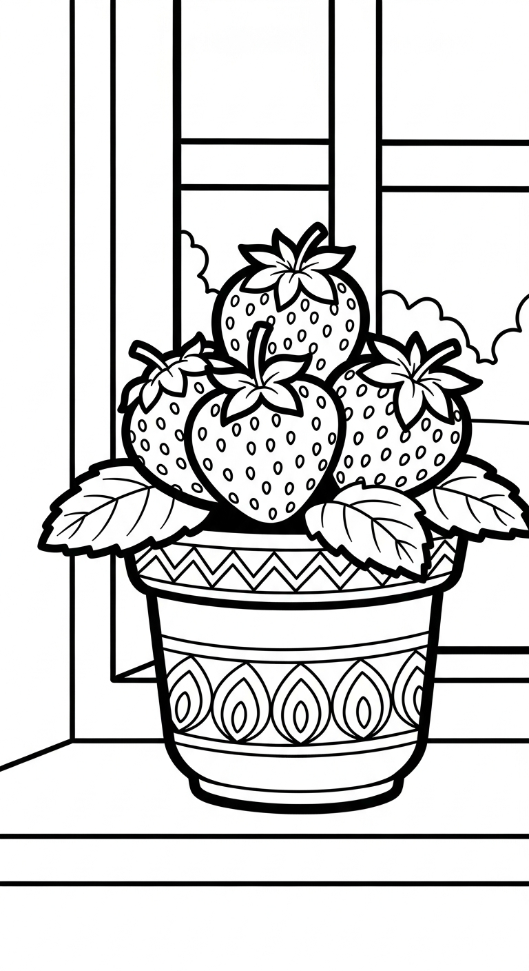 hình tô màu dâu tây cho bé mới nhất 1