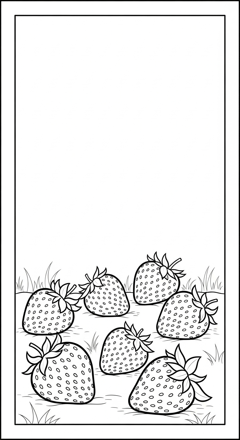 in tranh tô màu dâu tây cho bé