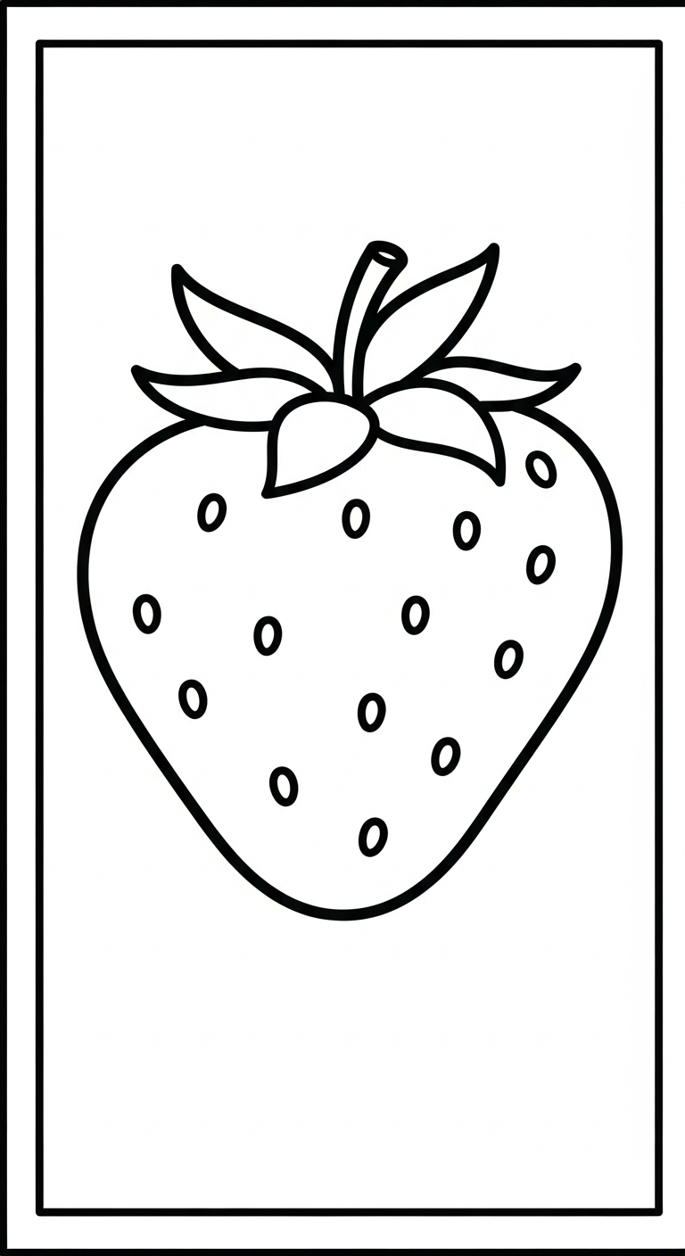 hình tô màu dâu tây cho bé 6 tuổi