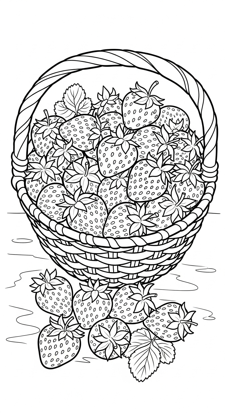 download tranh tô màu dâu tây cho bé 2