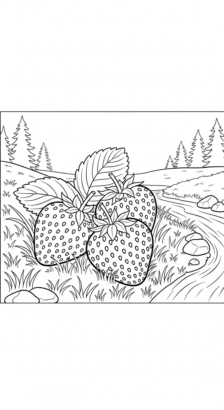 tải tranh tô màu dâu tây chất lượng cao