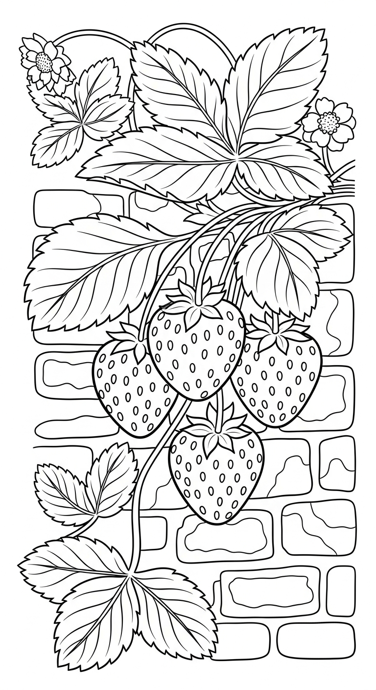 download tranh tô màu dâu tây cho bé