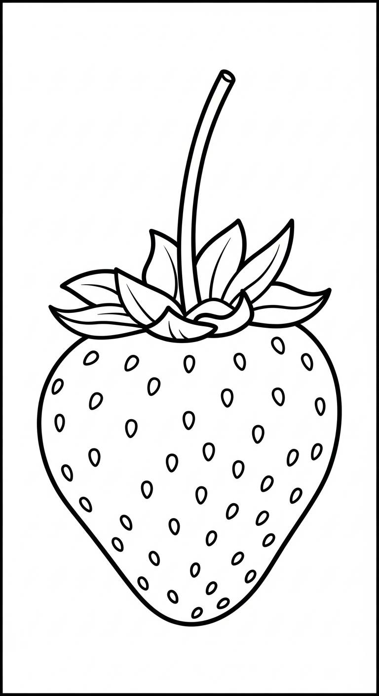 tải tranh tô màu dâu tây miễn phí