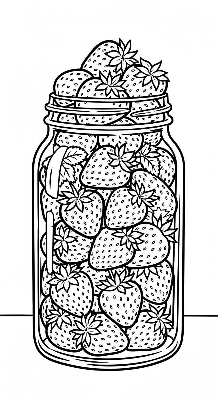 tranh tô màu dâu tây cho bé 5 tuổi