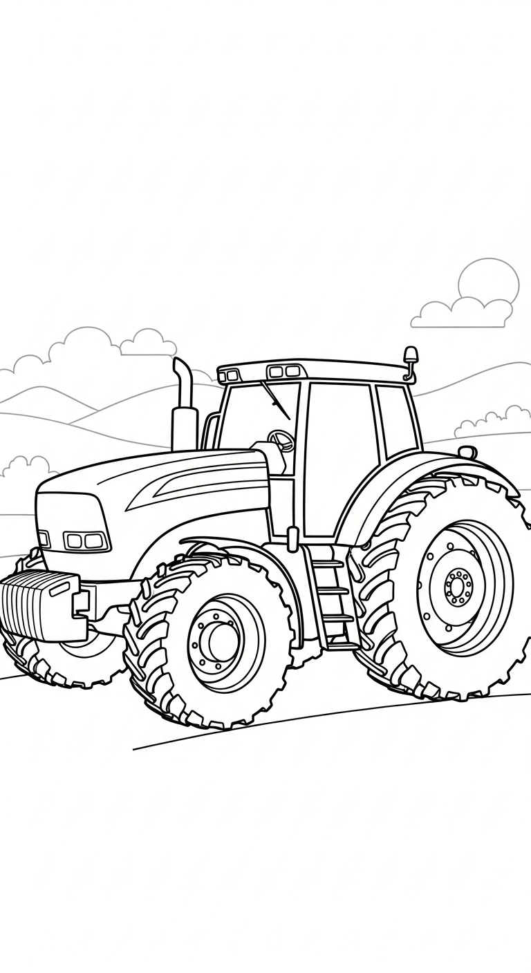 in tranh tô màu dụng cụ nghề nông cho bé