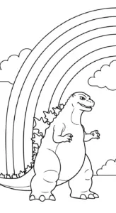 tranh tô màu godzilla cho bé 4 tuổi miễn phí