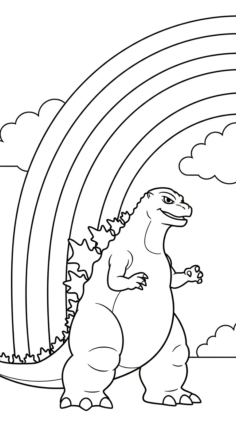 tranh tô màu godzilla cho bé 4 tuổi miễn phí