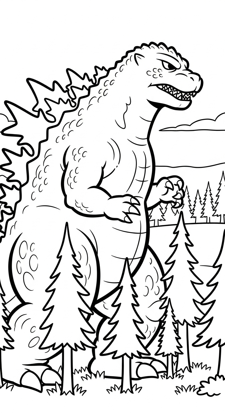 tải hình tô màu godzilla cho bé 7 tuổi 1