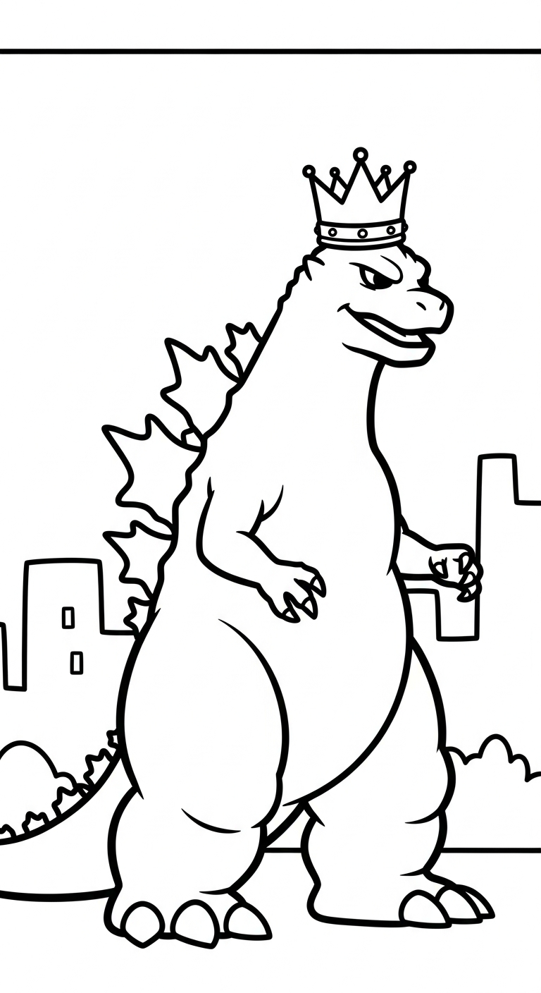 tải tranh tô màu godzilla cho bé