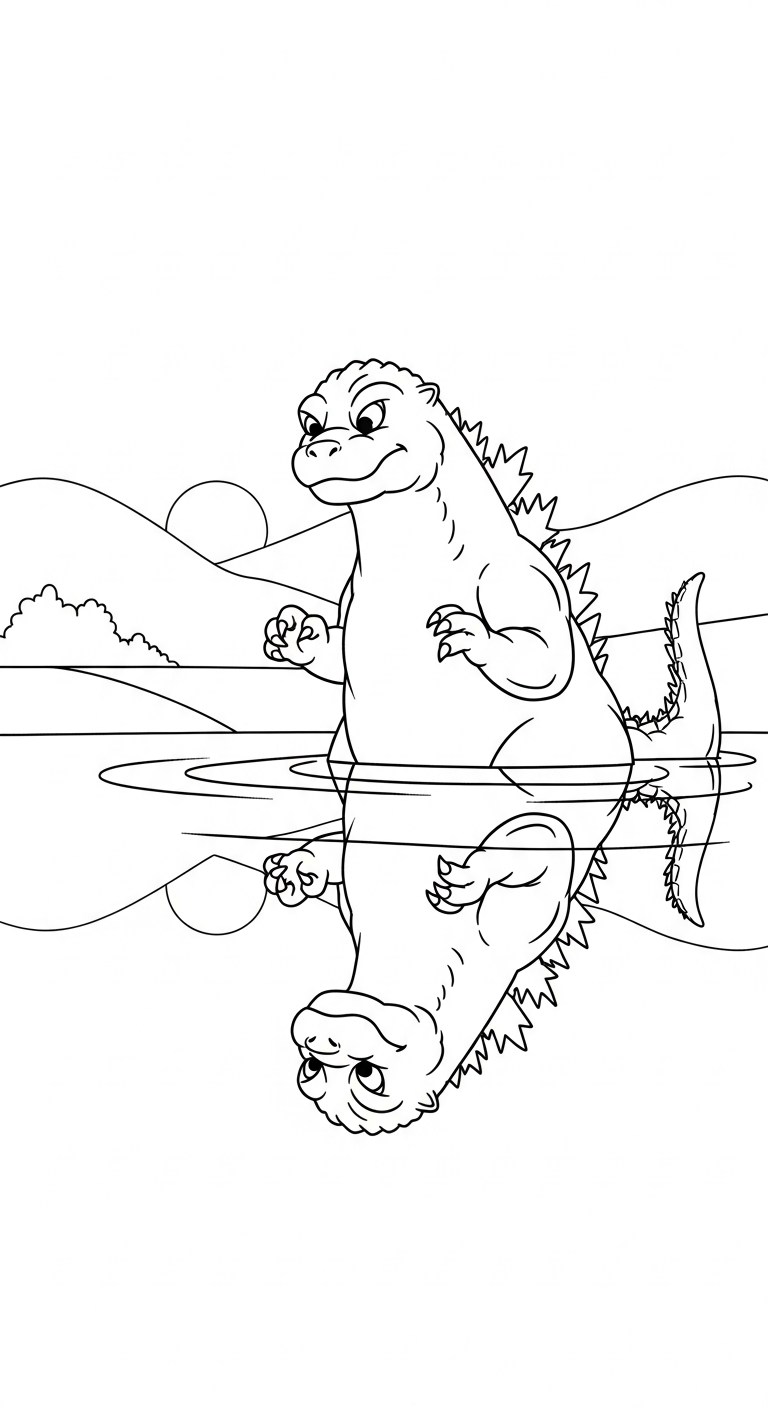 in hình tô màu godzilla