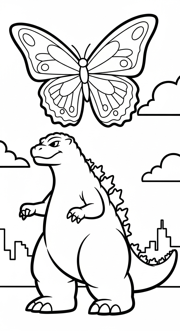 tranh tô màu godzilla miễn phí