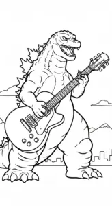hình tô màu godzilla cho bé 6 tuổi