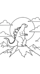tranh tô màu godzilla cho bé 4 tuổi miễn phí