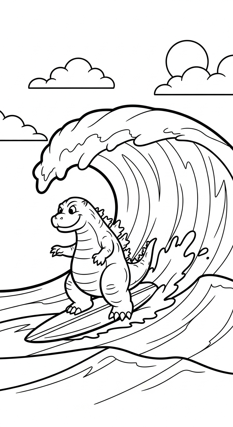 tải hình tô màu godzilla cho bé 4 tuổi