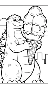 hình tô màu godzilla cho trẻ em