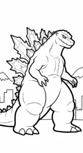 mẫu tranh tô màu godzilla cho bé