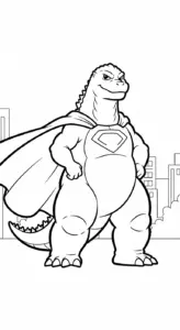 hình tô màu godzilla cho bé tải về