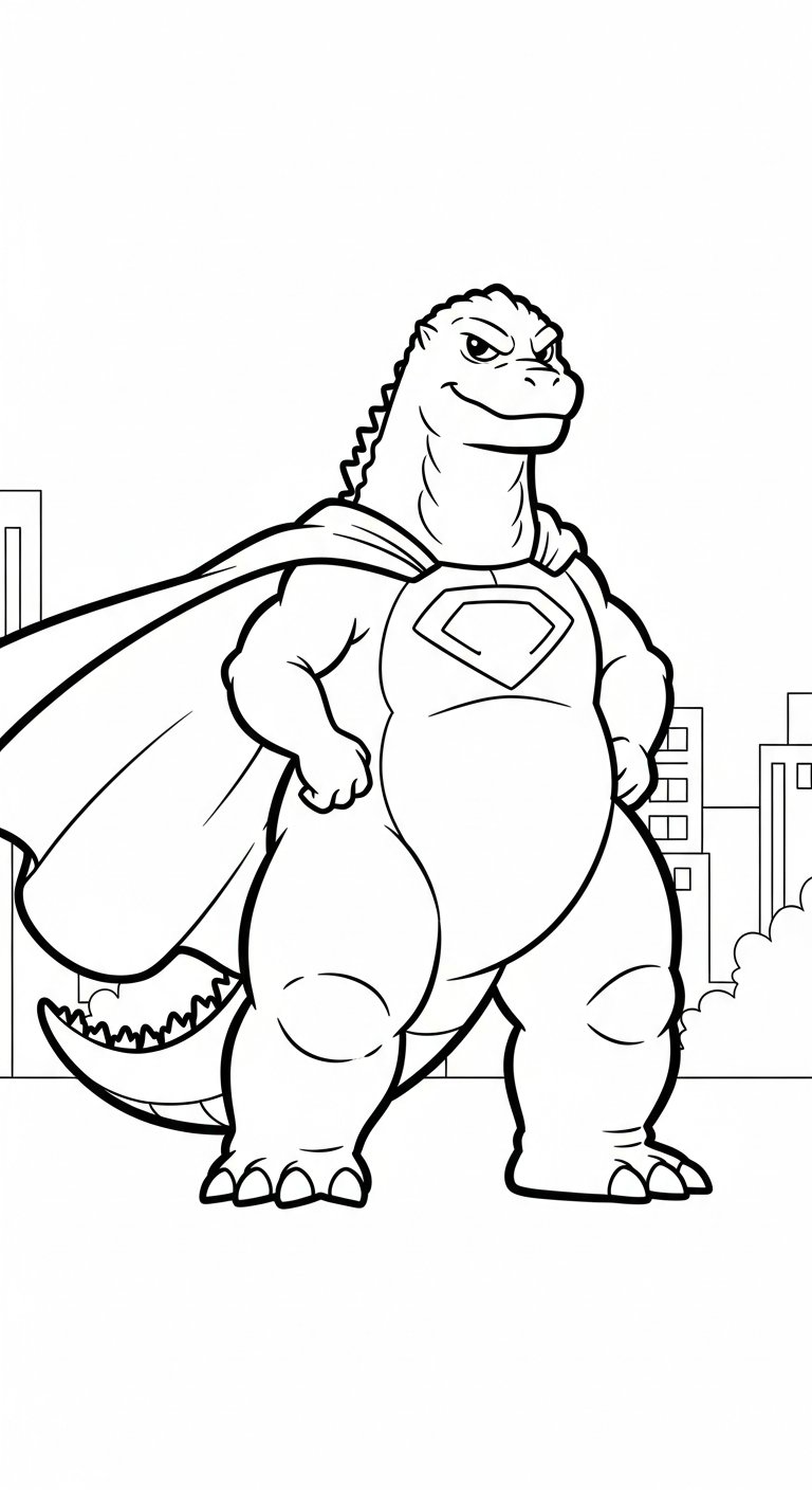 hình tô màu godzilla cho bé tải về