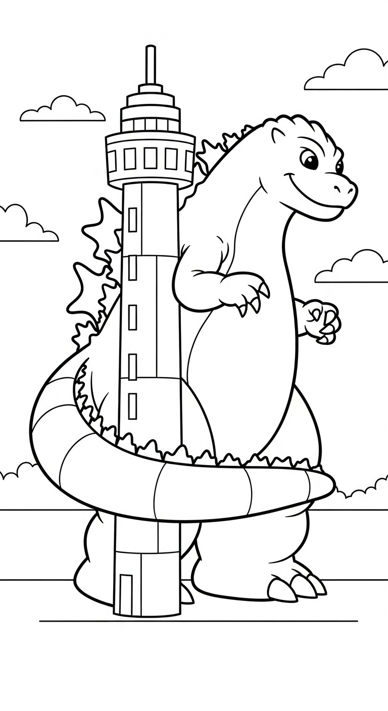 tải tranh tô màu godzilla 1