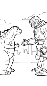 tranh tô màu godzilla cho bé 5 tuổi
