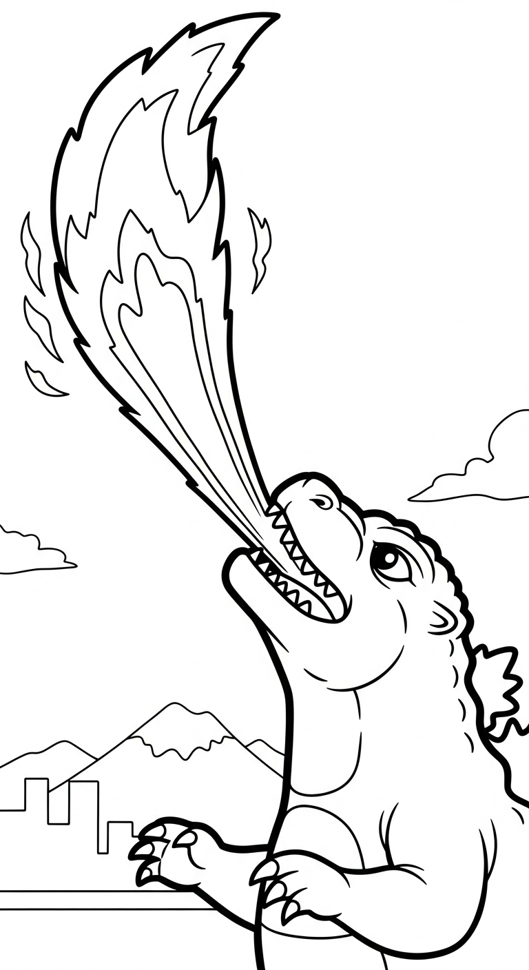 tải hình tô màu godzilla chất lượng cao