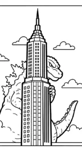mẫu tranh tô màu godzilla cho bé