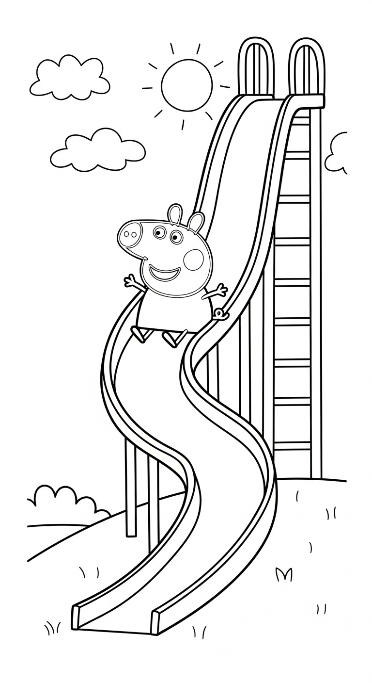 tải hình tô màu heo Peppa cho bé 3 tuổi