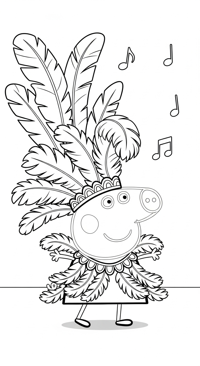 in tranh tô màu heo Peppa khổ A4