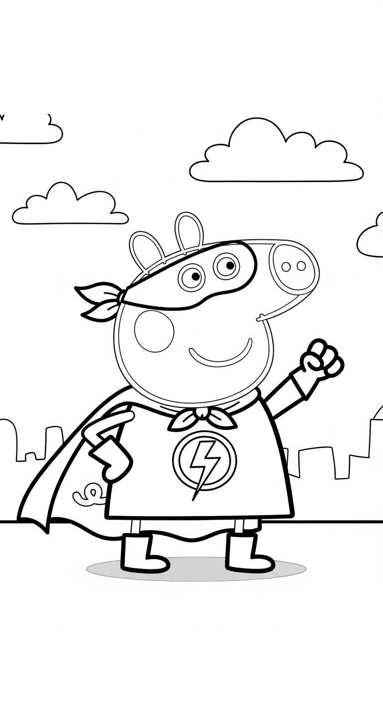 tải file tranh tô màu heo Peppa