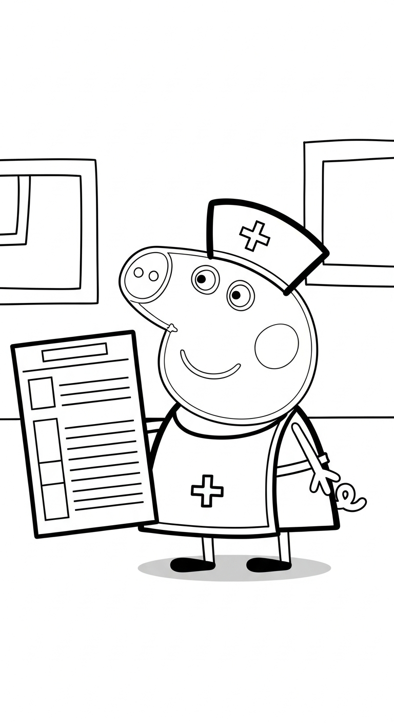 tải hình tô màu heo Peppa cho bé miễn phí