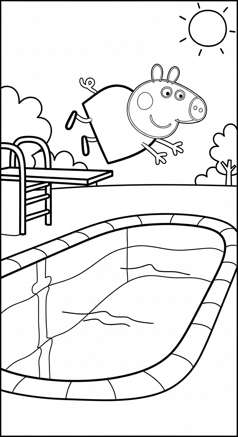 tranh tô màu heo Peppa cho bé mới nhất