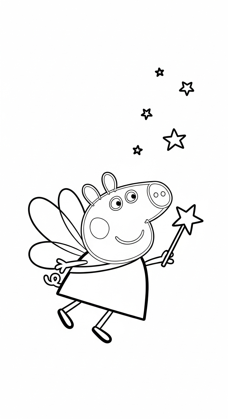 tranh tô màu heo Peppa cho bé tải miễn phí