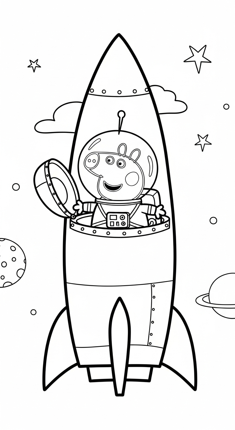 tranh tô màu heo Peppa cho bé 7 tuổi