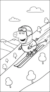in tranh tô màu heo Peppa
