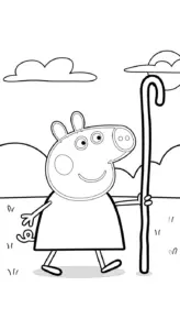 in tranh tô màu heo Peppa cho bé