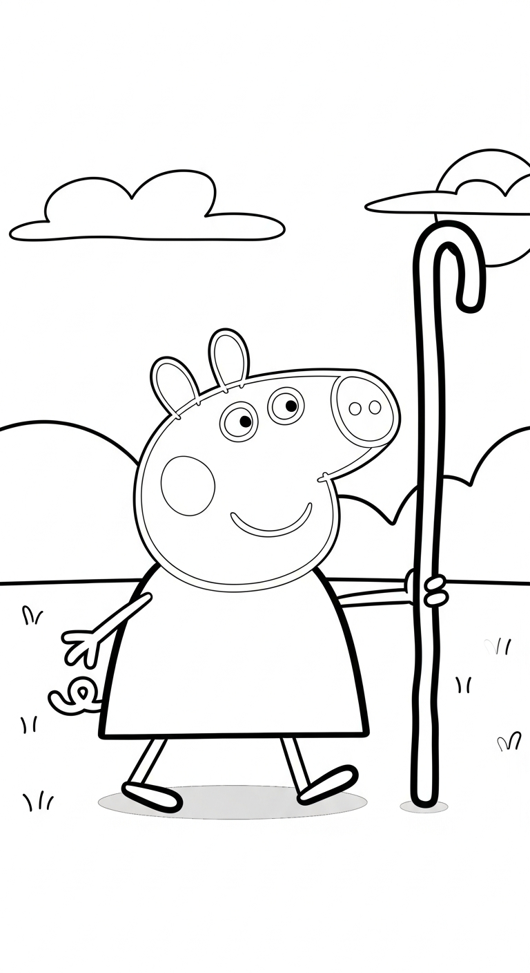 in tranh tô màu heo Peppa cho bé