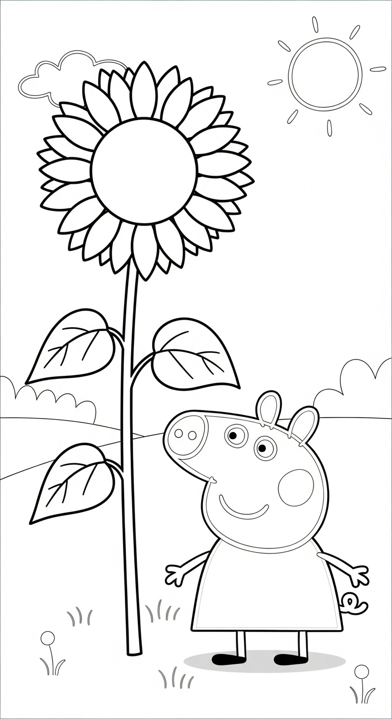 tải file tranh tô màu heo Peppa 1