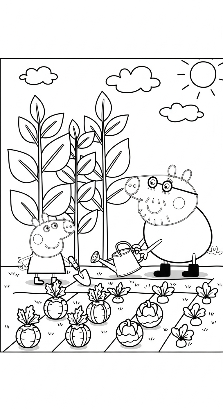 in tranh tô màu heo Peppa cho bé 5 tuổi