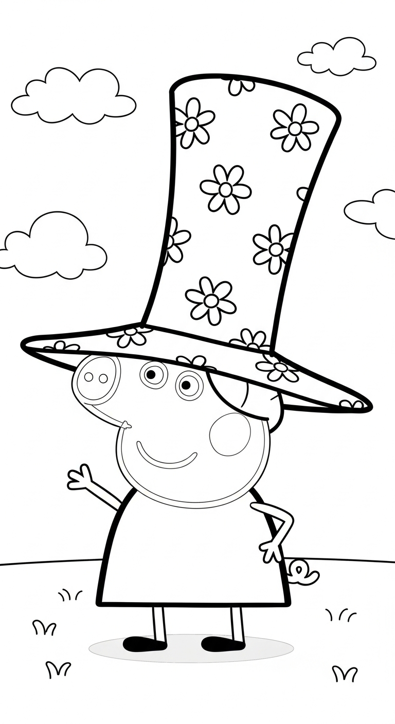 hình tô màu heo Peppa cho bé 5 tuổi